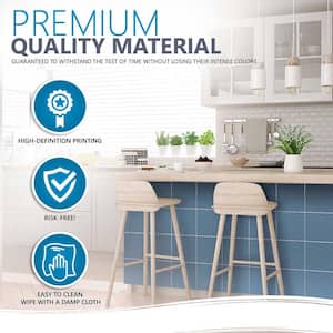 Blue PW03 4 in. x 4 in. Vinyl Peel and Stick Tile (24-Tiles, 2.67 sq. ft. / Pack)