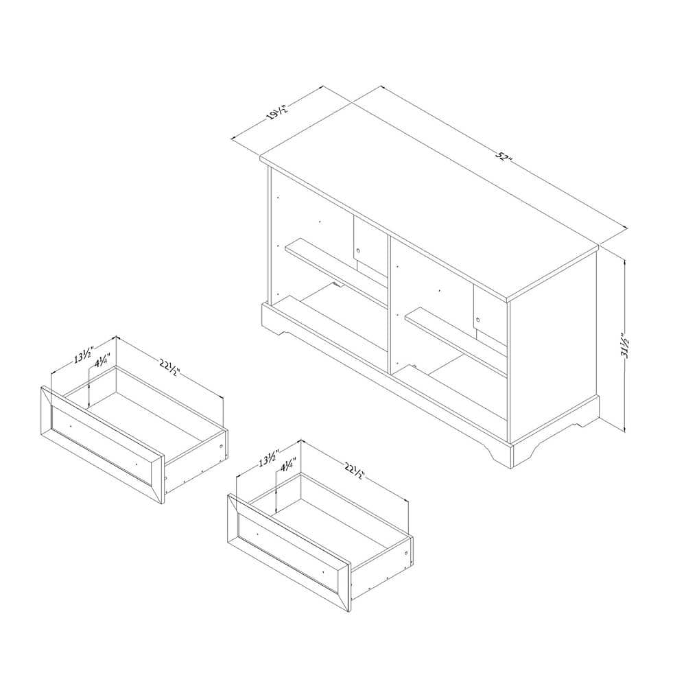 White Pine Farmhouse Double Dresser with Six Drawers