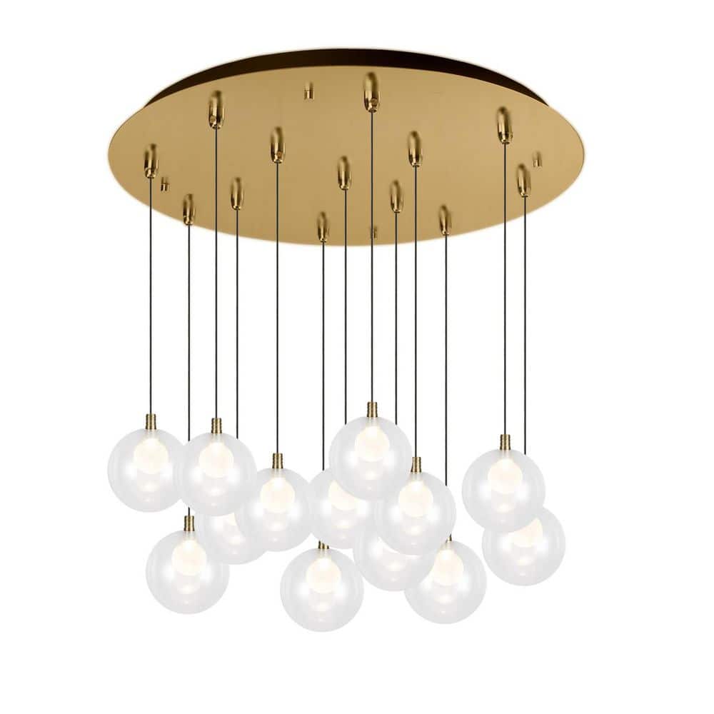 Bolla 25-in Brushed Gold 13-Light Multi Pendant price history on PriceWatchPro