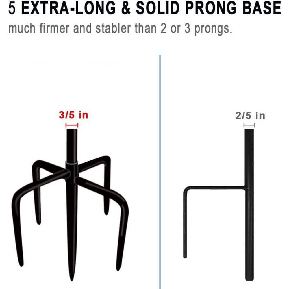 108-Inch Black Adjustable Metal Outdoor Shepherd Hooks (2-Pack)