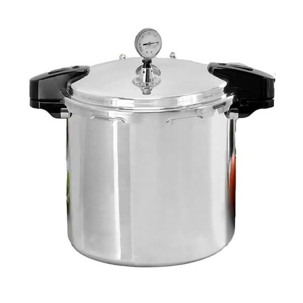 24 qt Pressure Canner Aluminum Pressure Cooker with Gauge 14.5PSI for Gas Induction Cooktops Large Capacity