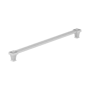 Verona Collection 12 5/8 in. (320 mm) Grooved Chrome Transitional Rectangular Cabinet Bar Pull