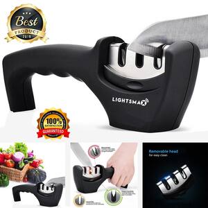 LIGHTSMAX Manual Knife Sharpener with 3-Stages