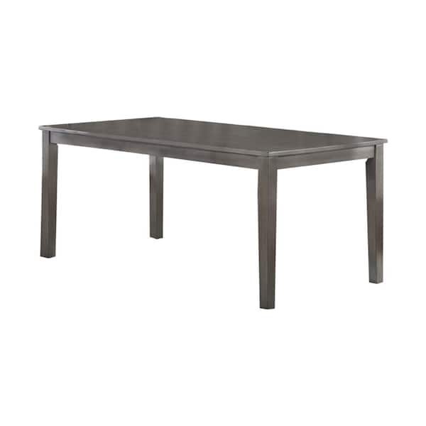 Benjara 42 in. Gray Wood Top 4 Legs Dining Table (Seat of 6)