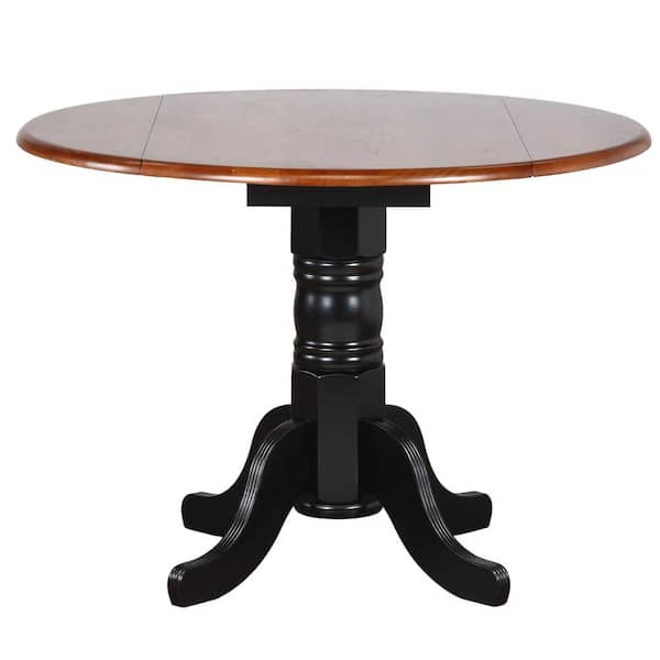 AndMakers Black Cherry Selections 3-Piece Round Drop Leaf Dining