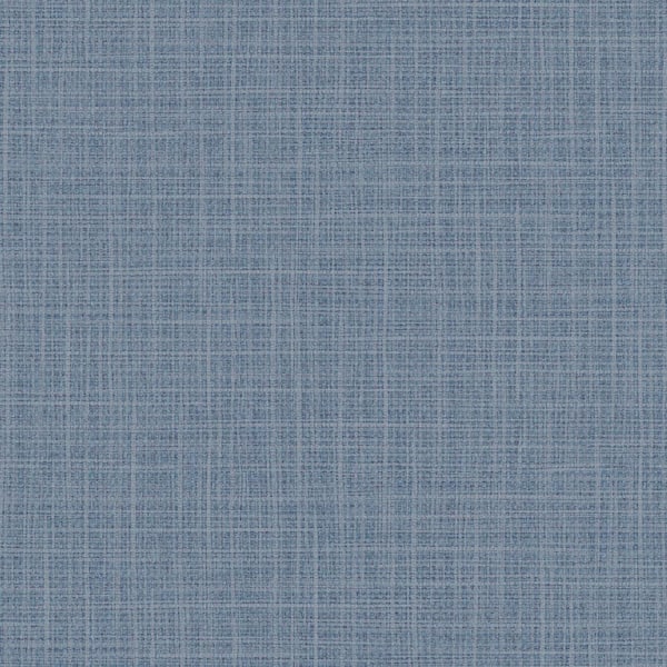 Seabrook Designs Woven Raffia Moonlight Carolina Blue Shimmer Vinyl Strippable Roll (Covers 60.75 sq. ft.)