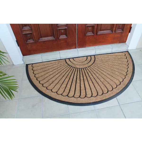 Abstract Half Moon Doormat Indoor & Outdoor Doormat Long Lasting Welcome Mat  Easy to Clean Non-slip Dirt Trap Front Door Mat 60x40cm 