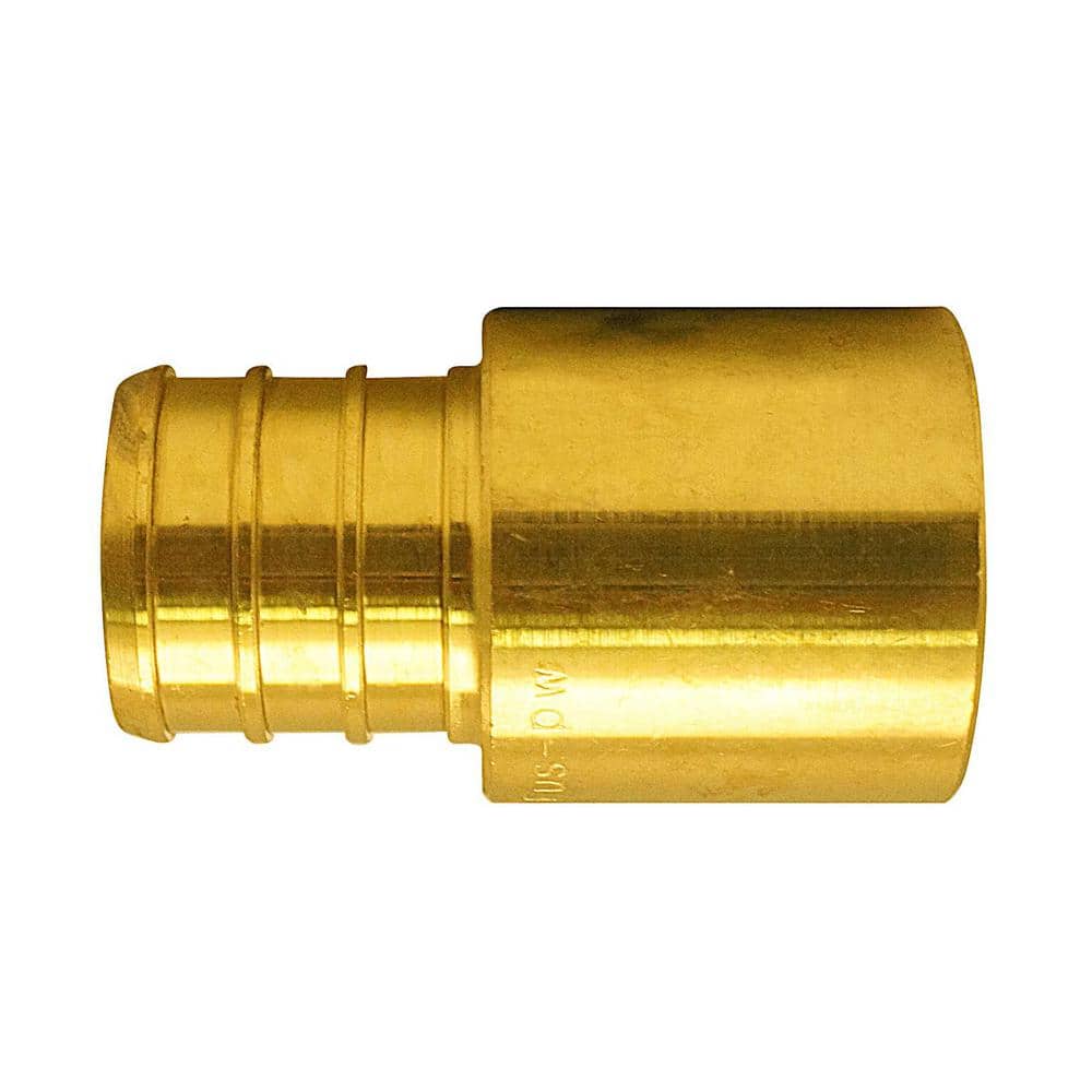 Brass Crimp Fitting 1" PEX x 3/4" Male Sweat Adapter LEAD-FREE 