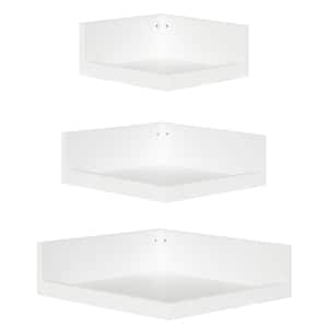 Levie 12 in. x 4 in. x 12 in. White Decorative Wall Shelf