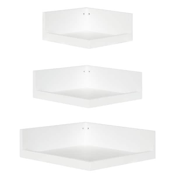 Kate and Laurel Levie 12 in. x 4 in. x 12 in. White Decorative Wall Shelf
