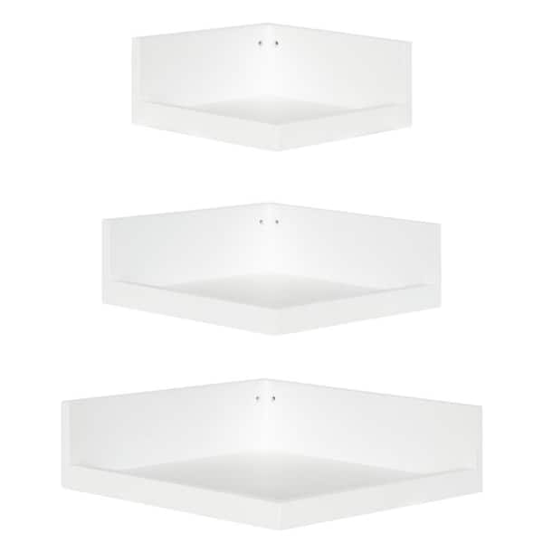 Levie 12 in. x 4 in. x 12 in. White Decorative Wall Shelf