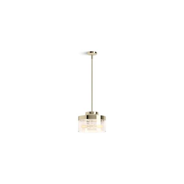 KOHLER Purist 2-Light French Gold Shaded Pendant Light with Glass Shade
