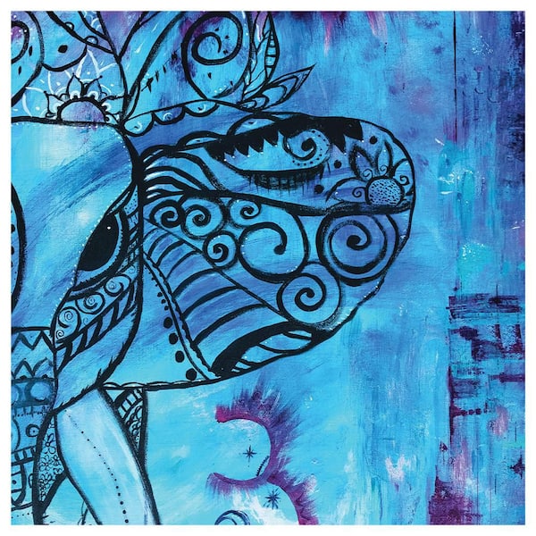 VENICE BEACH Collections Sunset on Ganesh Abstract Design by Sarah Wahl 1 Piece Unframed Canvas Drawing Print Abstract Print 14 in. x 14 in.