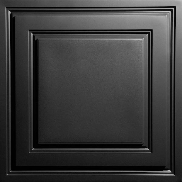 Ceilume Stratford Black Feather-Light 2 ft. x 2 ft. Lay-in Ceiling Panel (160 sq ft./case)
