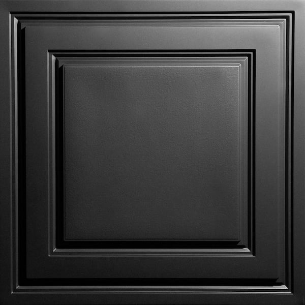 Ceilume Stratford Black Feather-Light 2 ft. x 2 ft. Lay-In Ceiling Tile ...