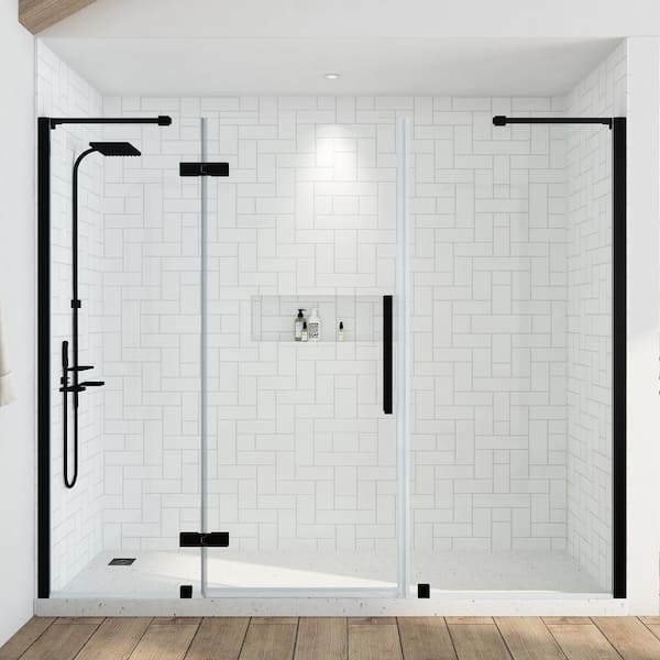 OVE Decors Tampa 81 3/8 in. W x 72 in. H Pivot Frameless Shower Door in