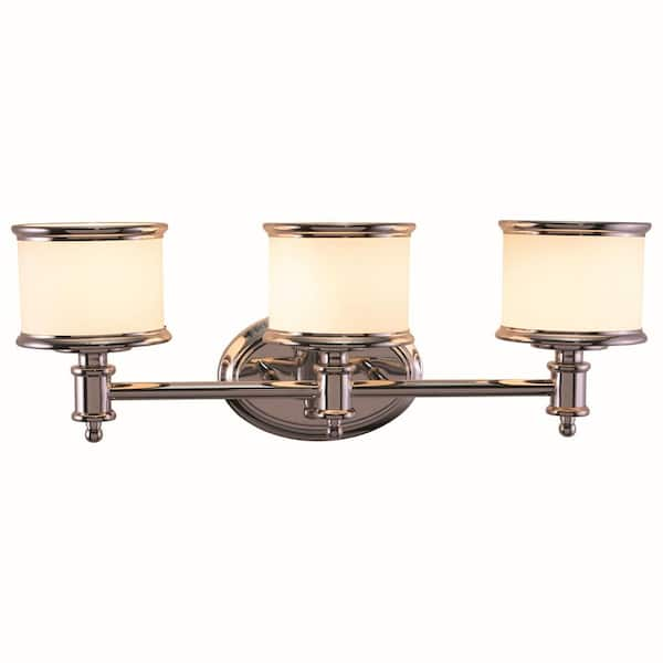 VAXCEL Carlisle 22.25 in. W 3-Light Chrome Bathroom Vanity Light Fixture