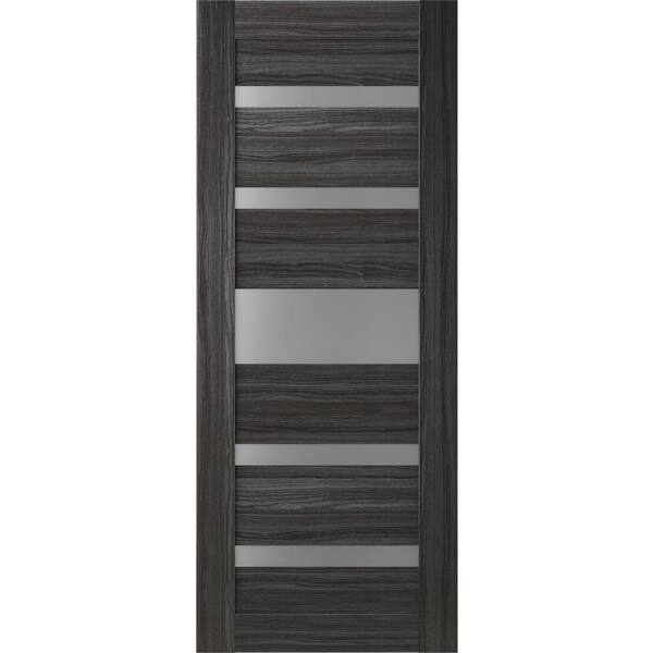36 in. x 80 in. Gina Gray Oak Finished Frosted Glass 5 Lite Solid Core Wood Composite Interior Door Slab No Bore 36 in. x 80 in. Gina Gray Oak Finished Frosted Glass 5 Lite Solid Core Wood Composite Interior Door Slab No Bore