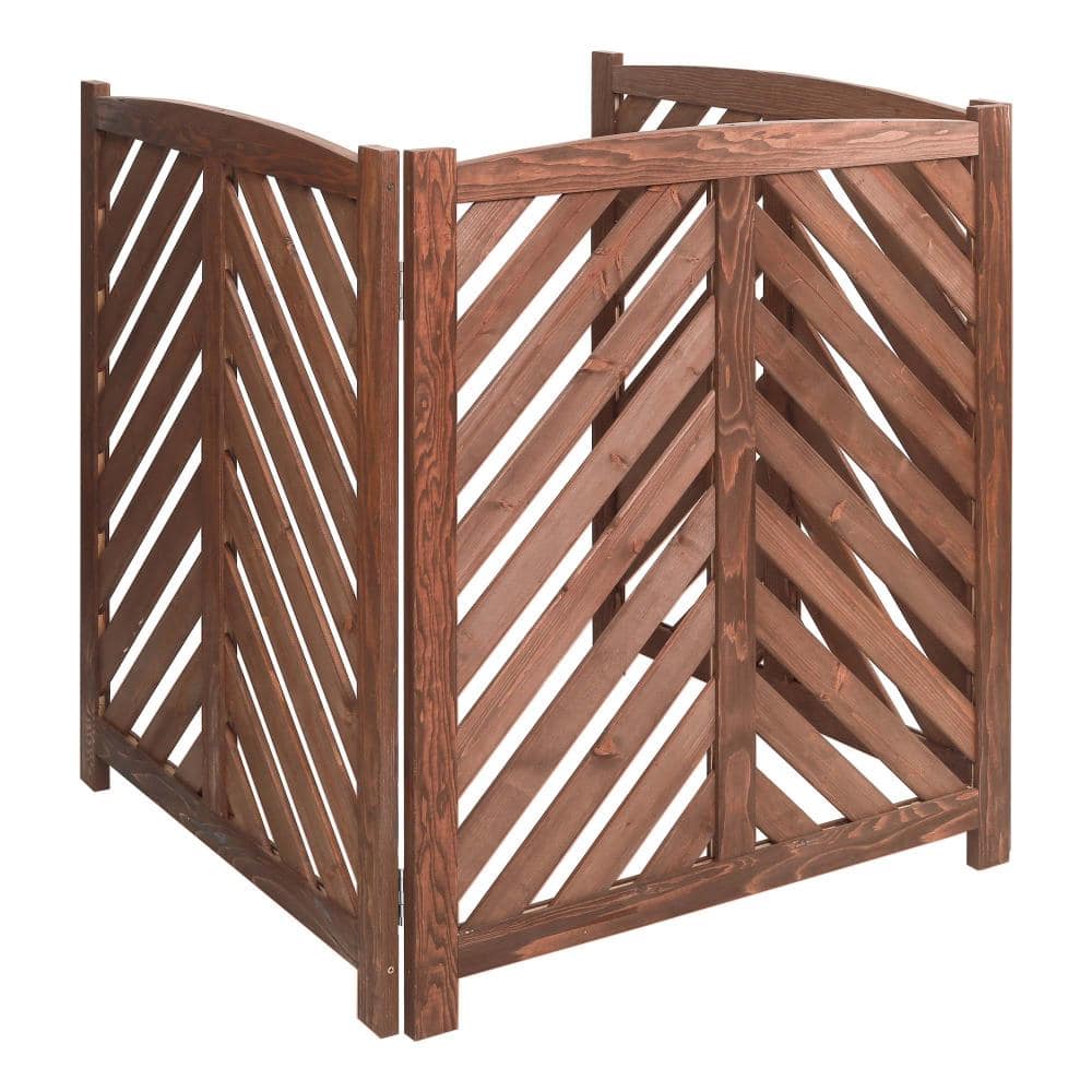 Outdoor Brown Air Conditioner Fence Screen, Wood Privacy Fence 3 Panels price history on PriceWatchPro