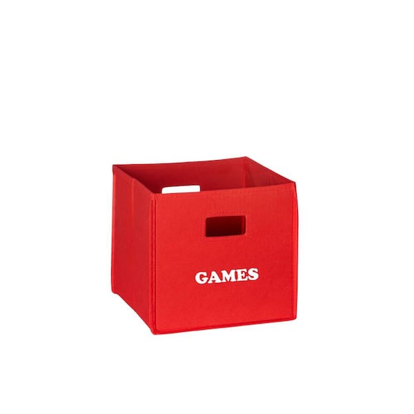 RiverRidge Home 10.5 in. x 10 in. Folding Games Storage Bin in Red