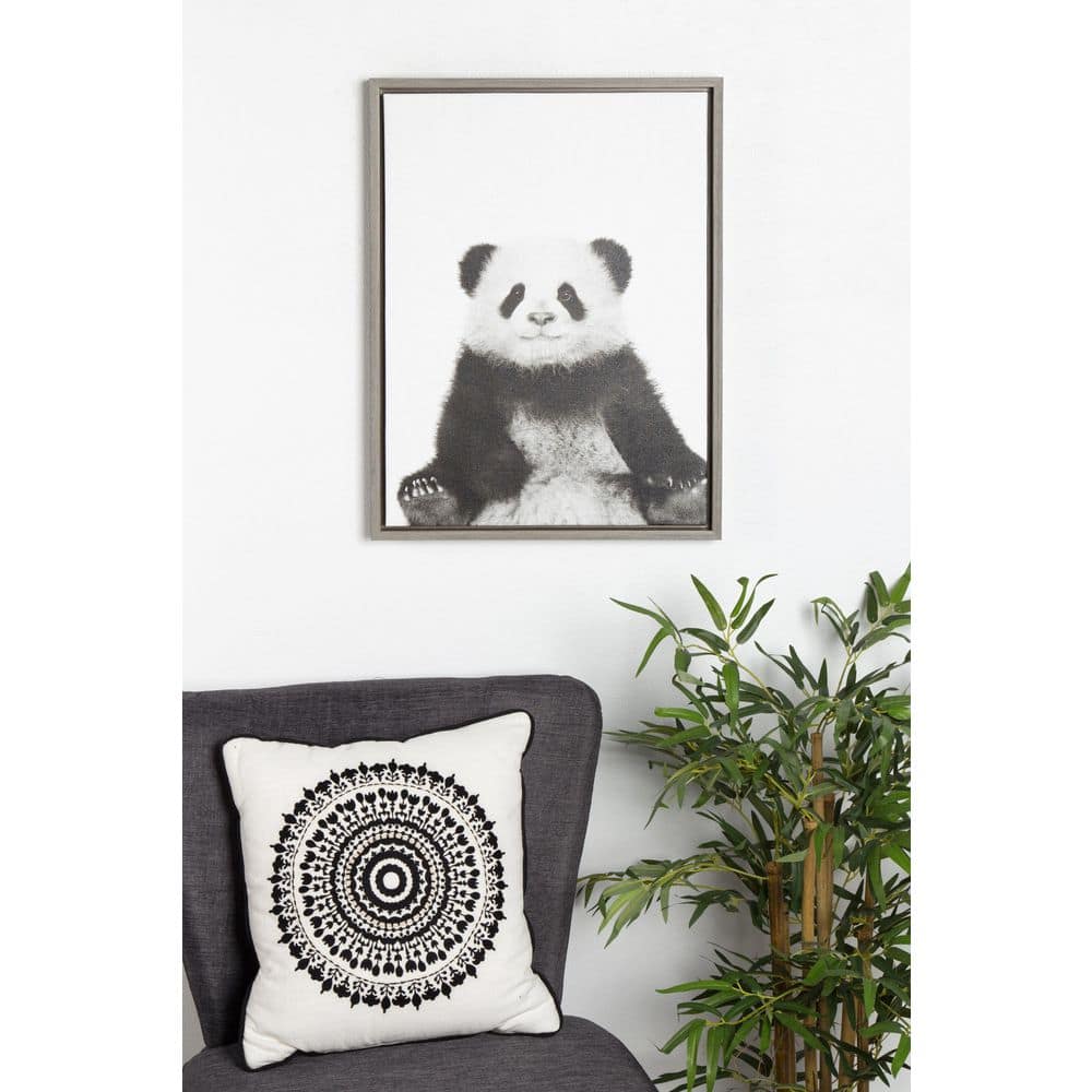 Simon Te Tai Black and White Panda Framed Canvas Art