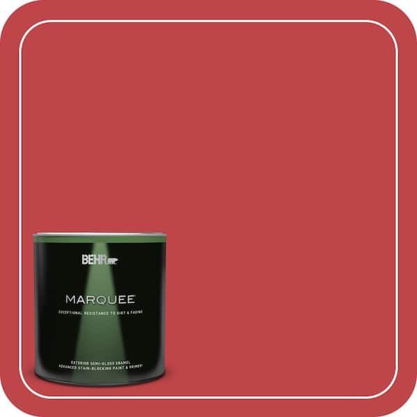 BEHR MARQUEE 1 qt. Home Decorators Collection #HDC-FL13-1 Glowing Scarlet Semi-Gloss Enamel Exterior Paint & Primer