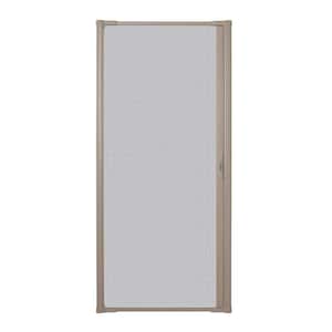 36 in. x 78 in. LuminAire Sandtone Single Universal Aluminum Gliding Retractable Screen Door
