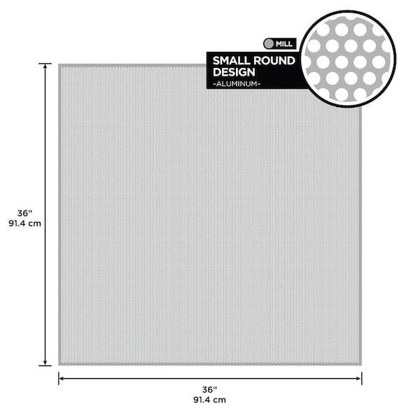 36 in. x 36 in. Small Hole Aluminum Sheet in Silver
