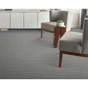 Sky Breeze - Metallic - Gray 13.2 ft. 36 oz. Wool Loop Installed Carpet