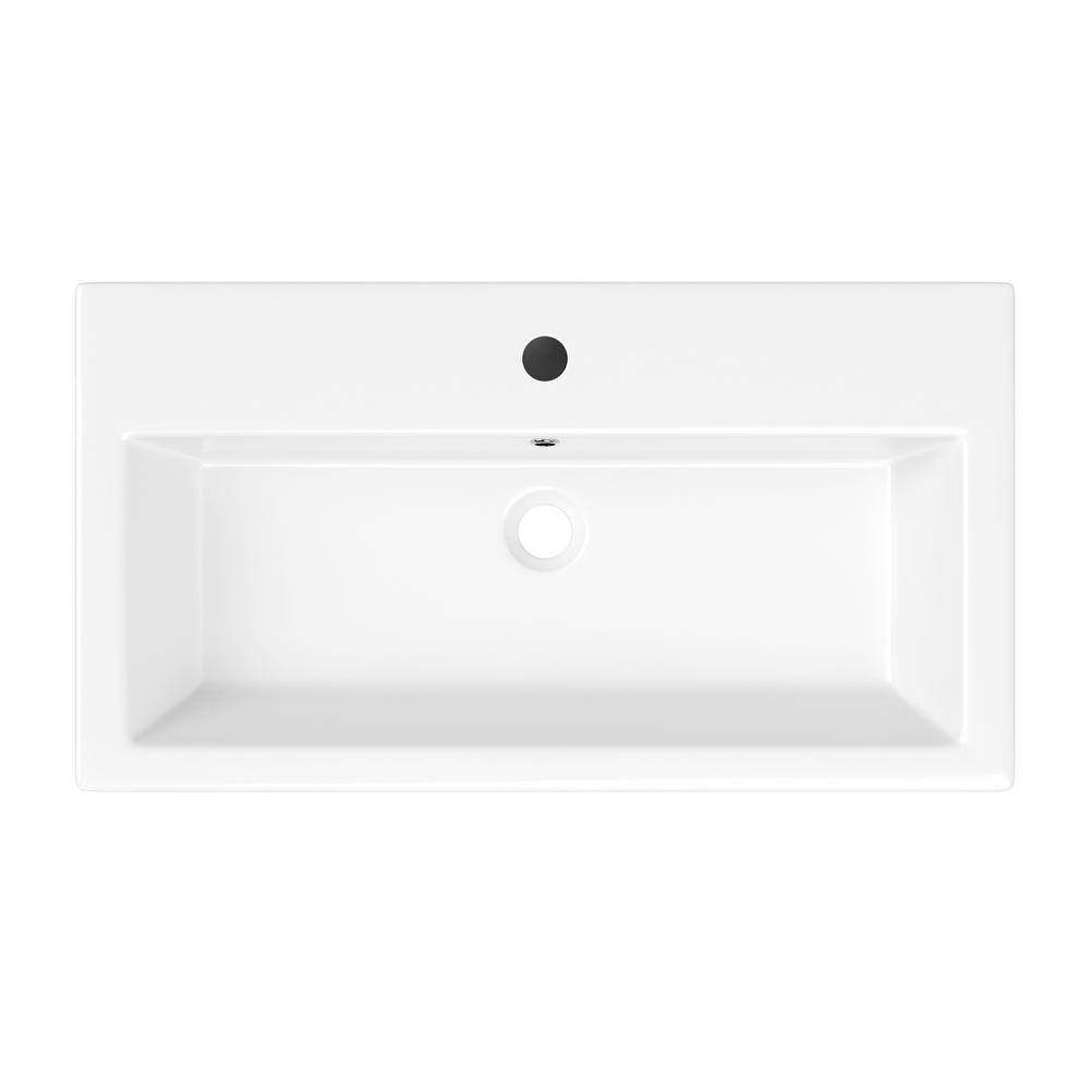 White Ceramic Console Sink with Gold Stainless Steel Frame