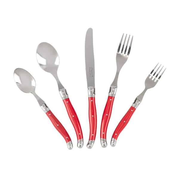 French Home Laguiole Scarlet Red 20-Piece Stainless Steel Flatware Set (Service for 4)