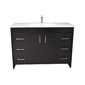 Rio 48 in. W x 19 in D Bath Vanity in Black with Acrylic Vanity Top in White with White Basin