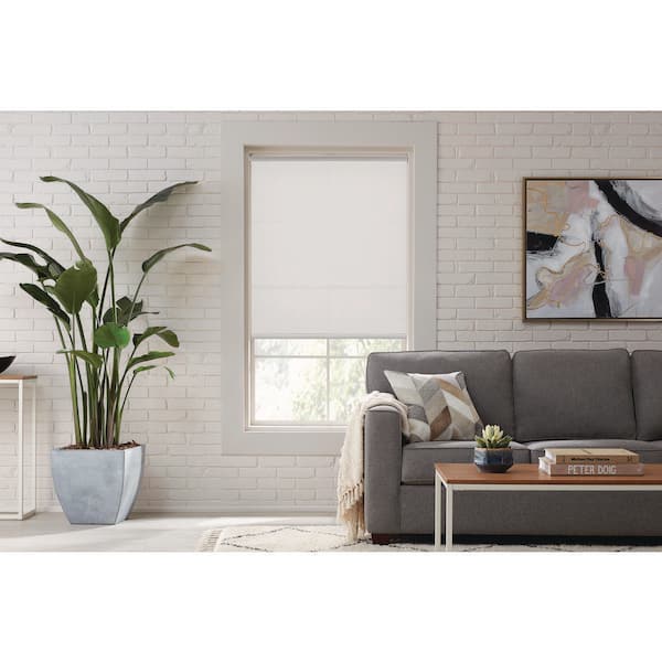 StyleWell Cut to Size Gray Cordless Light Filtering Fabric Roller Shade 55.25 in. W x 72 in. L