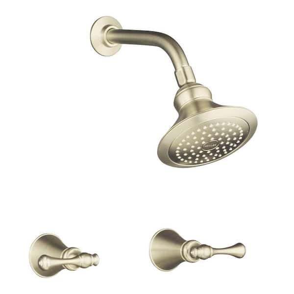 KOHLER Revival 1-Spray 2-Handle Shower Faucet in Vibrant Brushed Nickel (Valve Not Included)