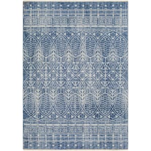 Frank Lloyd Wright x Surya Usonia Blue/White Geometric 5 ft. x 8 ft. Indoor Area Rug