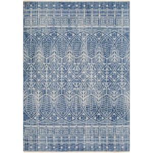 Frank Lloyd Wright Foundation x Livabliss Usonia Blue/White Geometric 8 ft. x 10 ft. Indoor Area Rug