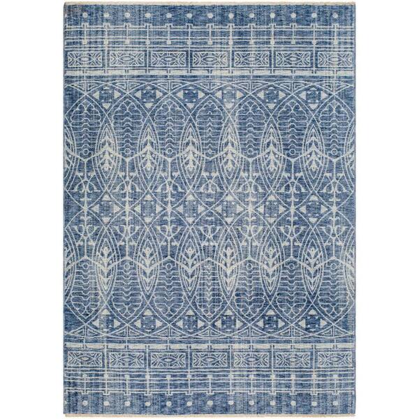 Livabliss Frank Lloyd Wright Foundation x Livabliss Usonia Blue/White Geometric 9 ft. x 12 ft. Indoor Area Rug
