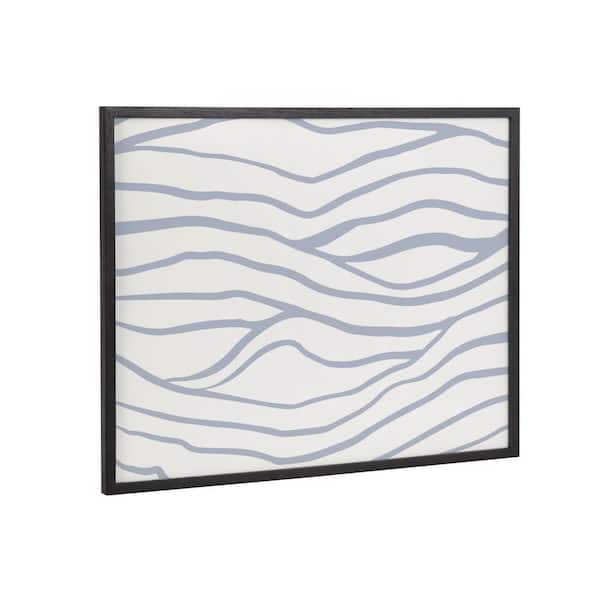 Kate and Laurel Gallery Simple Elegant Coastal Waves by The Creative Bunch Studio Black Framed Art Print 20 in. x 16 in.