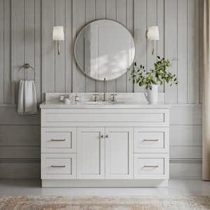 Hamlet 54 in. W x 21.5 in. D x 34.5 in. H Freestanding Bath Vanity Cabinet Only in White