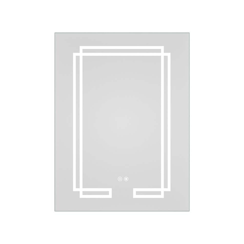 24" x 32" Silver Aluminum LED Medicine Cabinet with Mirror