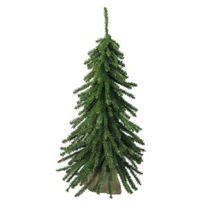 24 in. UnlitDownswept Mini Village Pine Artificial Christmas Tree in Burlap Base