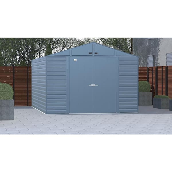 Select 10 ft. W x 14 ft. D Blue Grey Metal Shed 129 sq. ft.