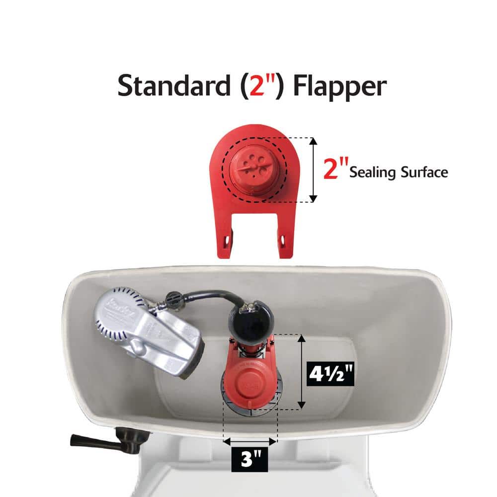 Universal Red Rubber Toilet Flapper with Stainless Steel Chain