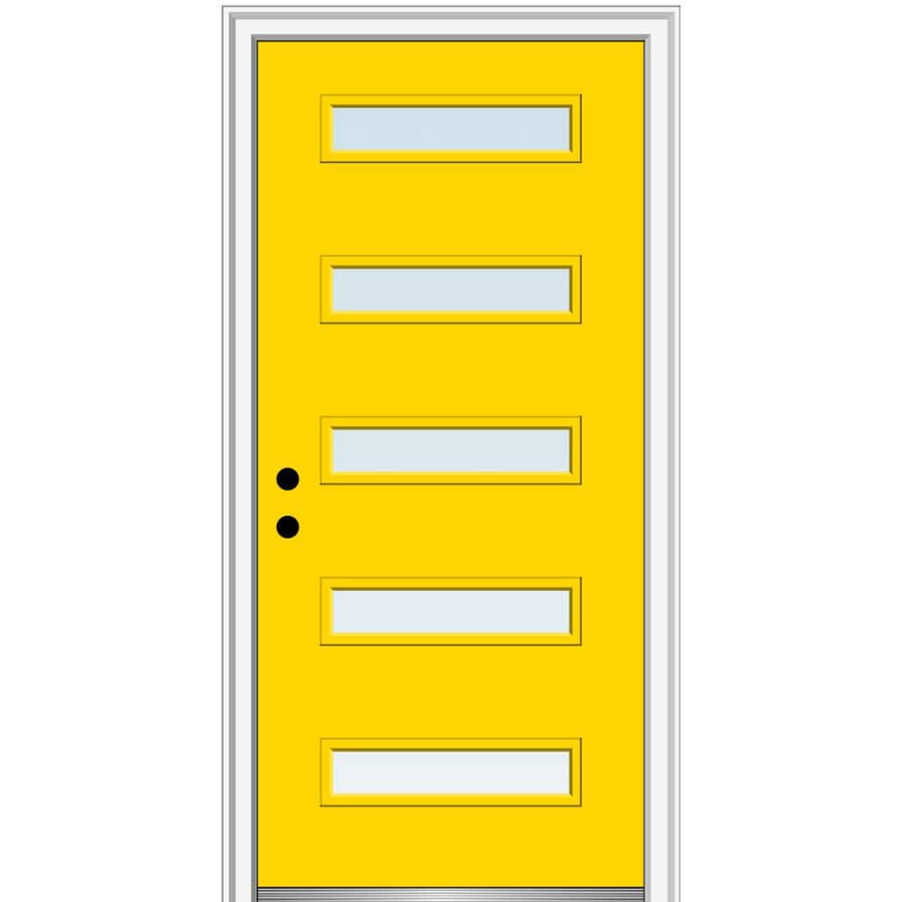 36 in. x 80 in. Davina Low-E Right-Hand Inswing 5-Lite Clear Modern Painted Fiberglass Smooth Prehung Front Door price history on PriceWatchPro