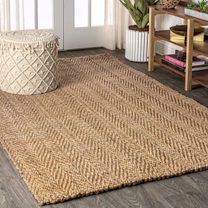 JONATHAN Y Espina Hand Woven Herringbone Chunky Jute Natural 4 ft. x 6 ft.  Area Rug NFR101A-4 - The Home Depot