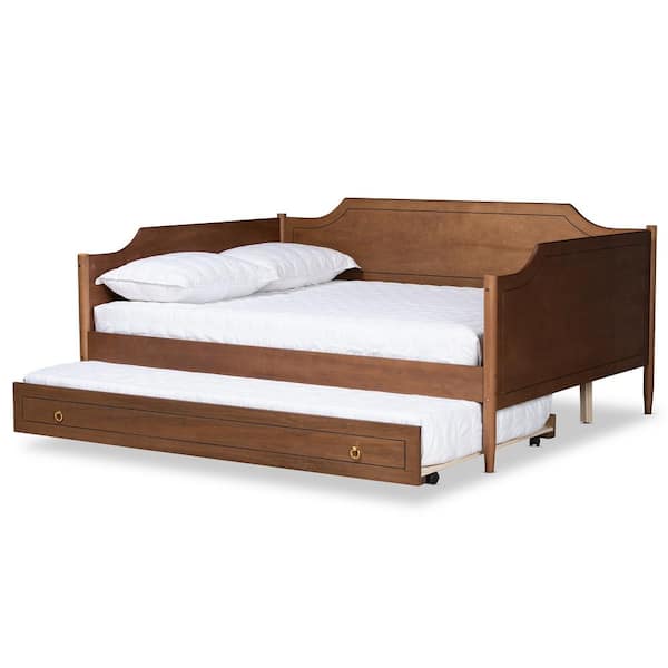 Baxton Studio Alya Brown Full Daybed With Trundle