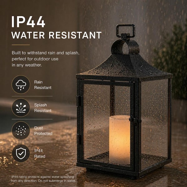 ALOA DECOR H14'' Classic Farmhouse Outdoor Solar Lantern with