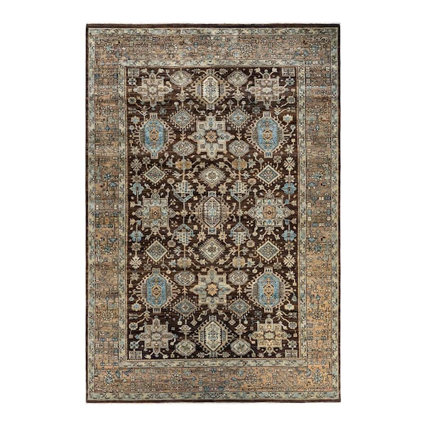 Serapi Brown 6 ft. x 9 ft. Tribal Wool Indoor Area Rug