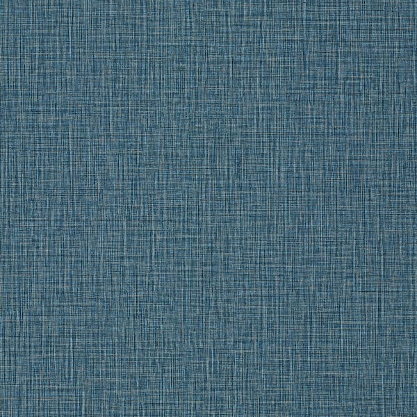 Advantage Eagen Linen Weave Blue Non Pasted Non Woven Wallpaper Sample