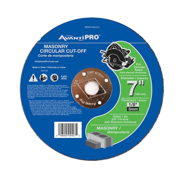 7 in. x 1/8 in. x 5/8 in. Masonry Cut-Off Disc
